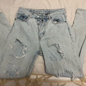 Light Blue Distressed Women Jeans
